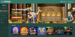 Cresus Casino page d'accueil